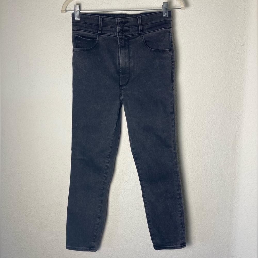 Abercrombie & Fitch Faded Black Ultra High Rise Super Skinny Ankle Jean